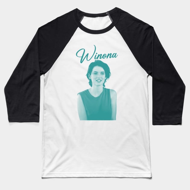 Winona Ryder 90s Aesthetic Design Baseball T-Shirt by Knockbackhaunt